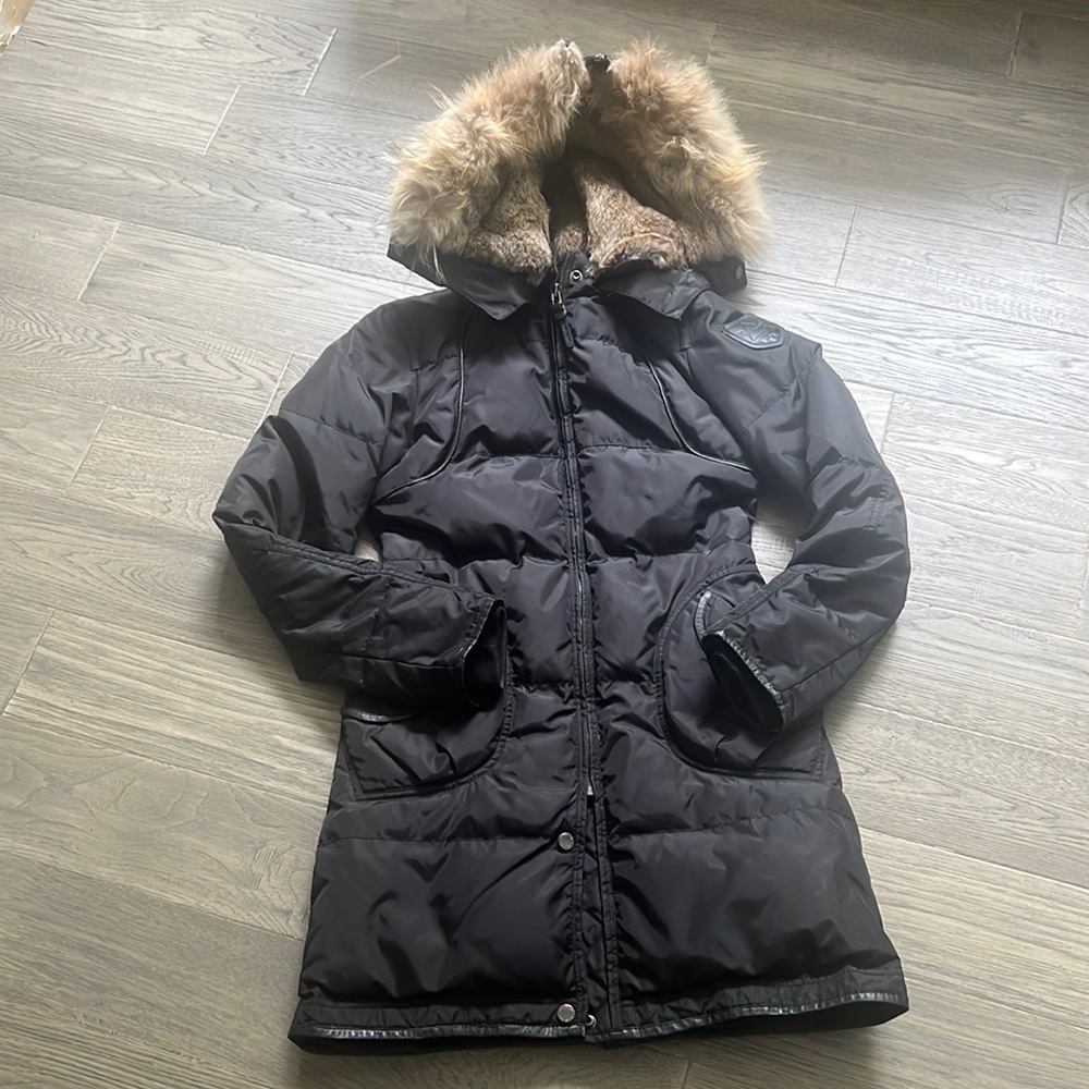 🔥RUDSAK🔥 | Atelier Noir black winter duvet down parka with rabbit fur hood